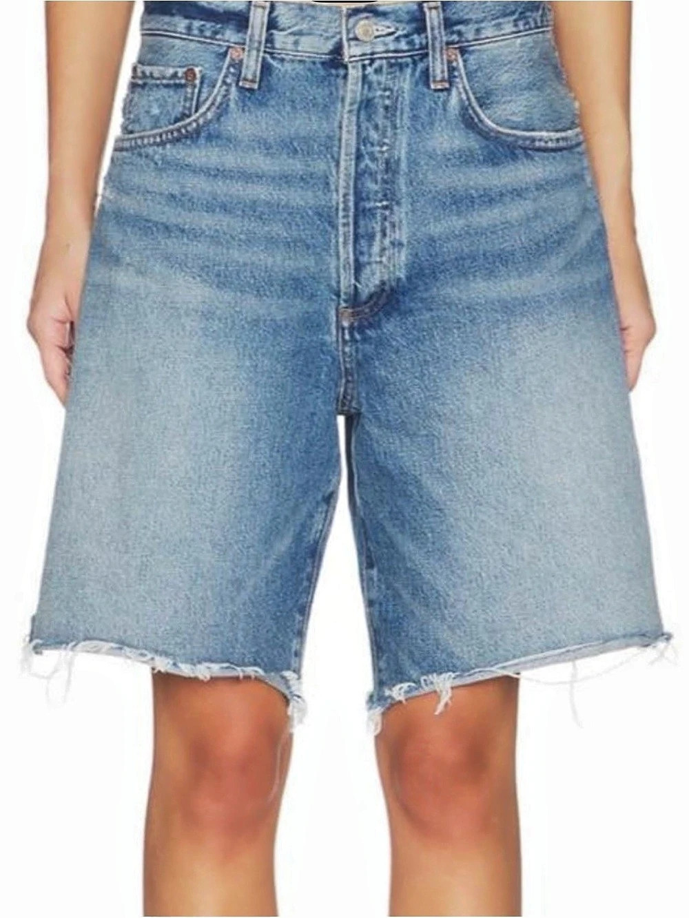 AGOLDE Parker Long Denim Cutoff Shorts Waist 31